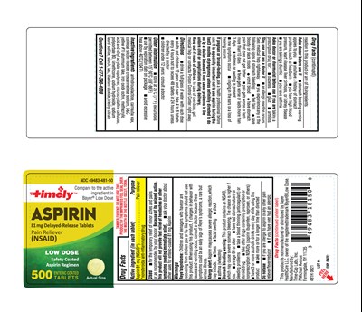 481r Low Dose Aspirin 81mg 500ct Label.